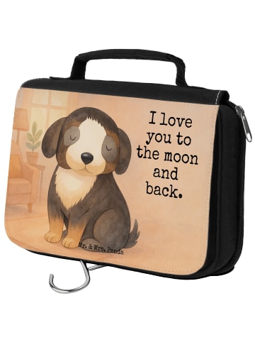 Mr. & Mrs. Panda Kulturbeutel Hund Entspannen Design mit Spruch in Weiß