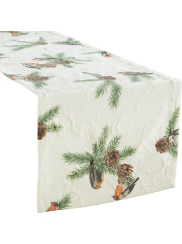 Erwin Müller Baumwollmischung Tischläufer in natur-braun-grün