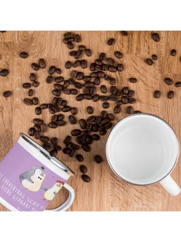 Mr. & Mrs. Panda Camping Emaille Tasse Ehevertrag Zukunft mit Sp... in Lavendeltraum
