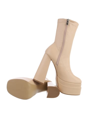 Ital-Design Stiefelette in Beige