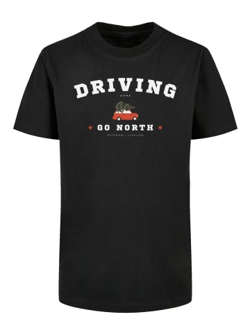 F4NT4STIC Basic Kids Tee Driving Home Weihnachten in schwarz