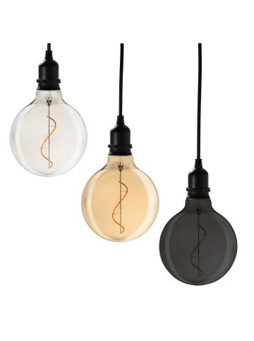 Amare - home and living 3er Set Designleuchte Glow mit Netzstecker G in smoky, klar, gold