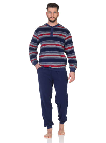 NORMANN Langarm Schlafanzug Frottee Bündchen - 86680 in rot