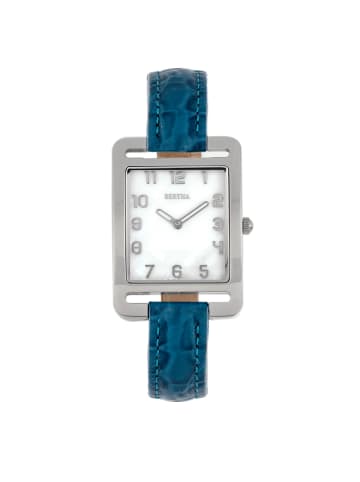 Bertha Marisol Schweizer Perlmutt-Lederarmbanduhr in Blue