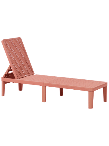 Beliani Gartenliege OSSIMO in Rot - (W) 55 x (H) 35 x (L) 190 cm
