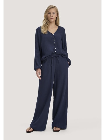 Hessnatur Hessnatur Gewebe Hose Wide Leg aus reiner Bio-Baumwolle in dunkelblau