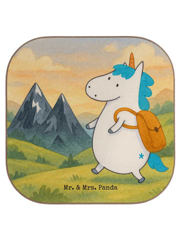 Mr. & Mrs. Panda Tassenuntersetzer Einhorn Bergsteiger Design oh... in Weiß