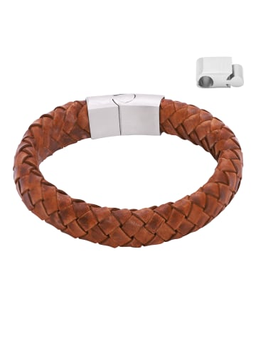 Steel_Art Herrenarmband Lederarmband Enno in cognac