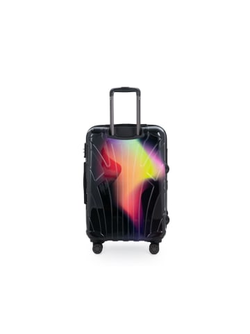 suitline mittelgroßer Hartschalen-Koffer Check-In Reisekoffer Trolley TSA 68L in Neon Red Yellow