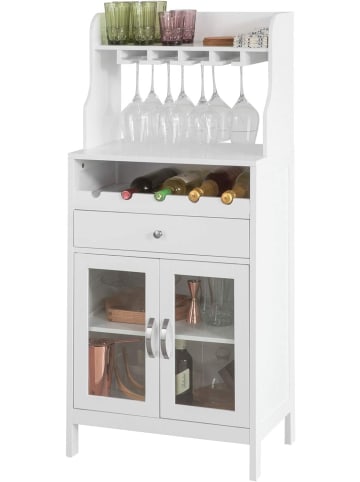 SoBuy Weinschrank in Weiß - (B)56 x (H)128 x (T)35cm