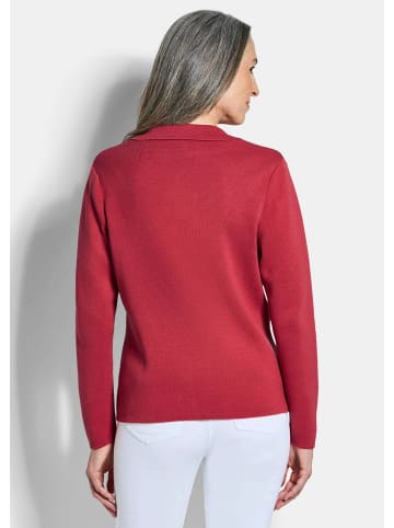 GOLDNER Strickblazer Milano-Ripp-Blazer mit Reverskragen in rot