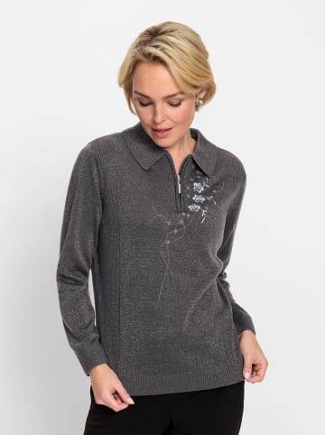 WITT WEIDEN Polopullover in anthrazit-meliert