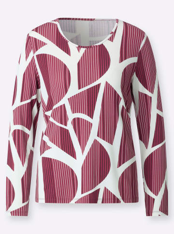 WITT WEIDEN Druck-Shirt in bordeaux-ecru-bedruckt