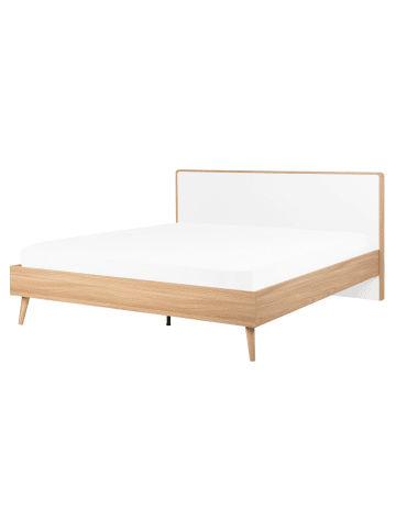 Beliani Doppelbett SERRIS in Braun/Weiß - (W) 168 x (H) 101 x (L) 215 cm