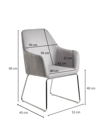 FineBuy Esszimmerstuhl "FB58826" in Grau /