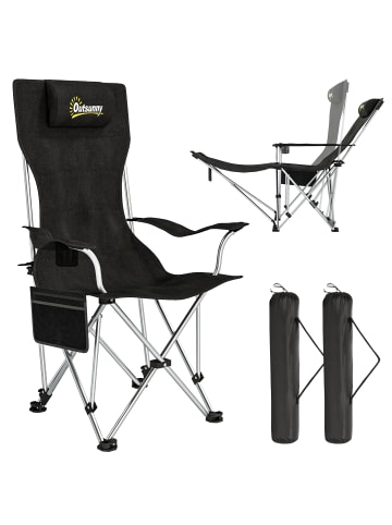 Outsunny Campingstuhl 125L x 48B x 90H cm Schwarz