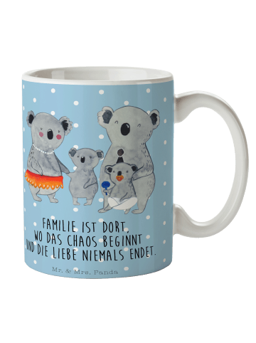 Mr. & Mrs. Panda Keramtiktasse Koala Familie mit Spruch in Blau Pastell