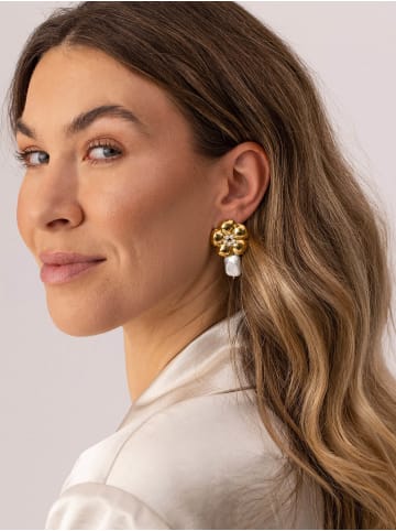 PURELEI Ohrringe Floral Pearly Gold