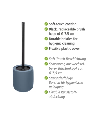 Wenko WC-Garnitur Mod. Avellino Blau Keramik, WC-Garnitur Avellino Blau Keramik in Schwarz