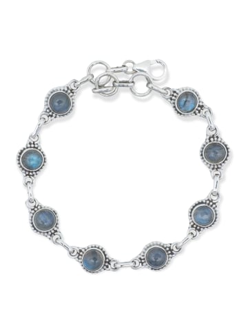 mantraroma 925er Silber - Armbänder (L) 20,5 cm mit Labradorit