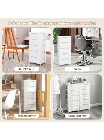 COSTWAY Nischenschrank vertikal Aufbewahrungsschrank in Weiß