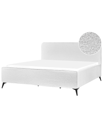 Beliani Doppelbett VALOGNES in Weiß/Schwarz - (W) 192 x (H) 109 x (L) 220 cm