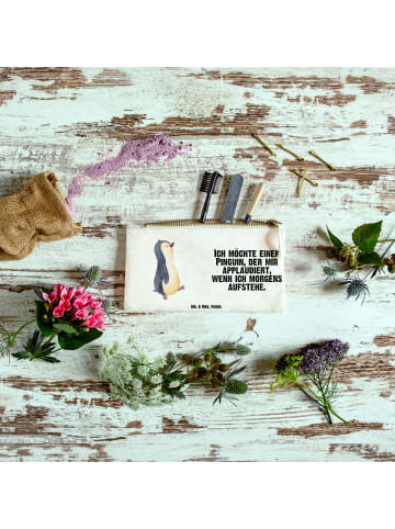 Mr. & Mrs. Panda Federtasche Pinguin mHerzieren mit Spruch in Weiß