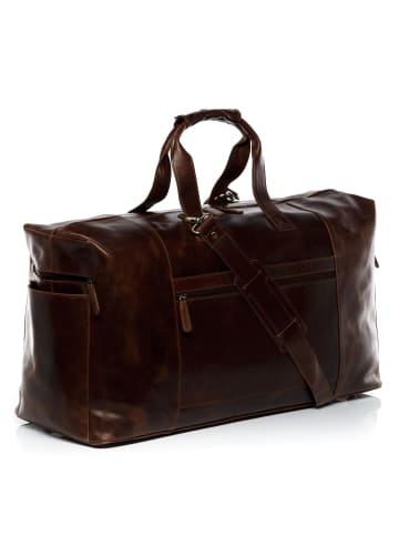 SID & VAIN Leder-Reisetasche Leder Weekender Unisex BRISTOL in braun