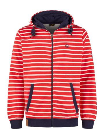 SCHIETWETTER Sweatjacke mit Kapuze Hoodie-Jacke in rot-weiss