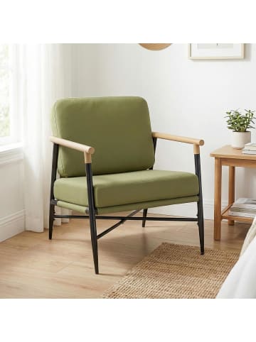 COSTWAY Gepolsterter Sessel mit Armlehnen in Grün