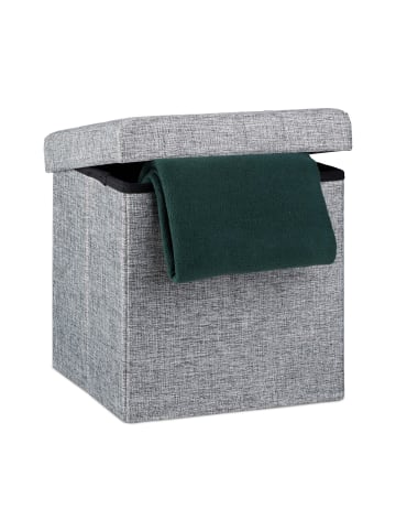 relaxdays Faltbarer Sitzhocker in Grau - 38 cm