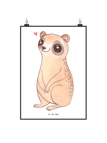 Mr. & Mrs. Panda Plakat Plumplori Glücklich ohne Spruch in Weiß