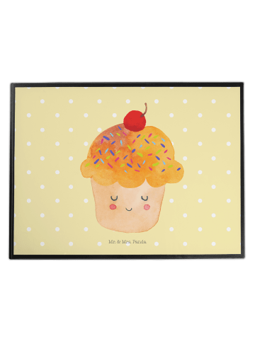 Mr. & Mrs. Panda Schreibtischunterlage Cupcake ohne Spruch in Gelb Pastell