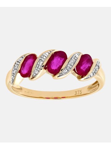 Diamant L'éternel Eternity-Ring aus 375 Gelbgold mit Diamant mit Rubin