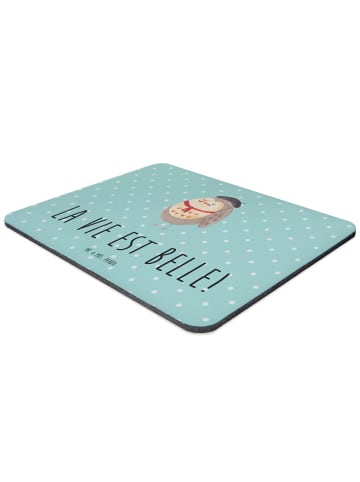 Mr. & Mrs. Panda Mousepad Eule Frankreich mit Spruch in Türkis Pastell