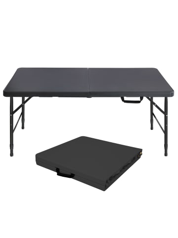 ABRIHOME Gartentisch in Schwarz 25 cm höhenverstellbar 135 kg Tragkraft für Camping