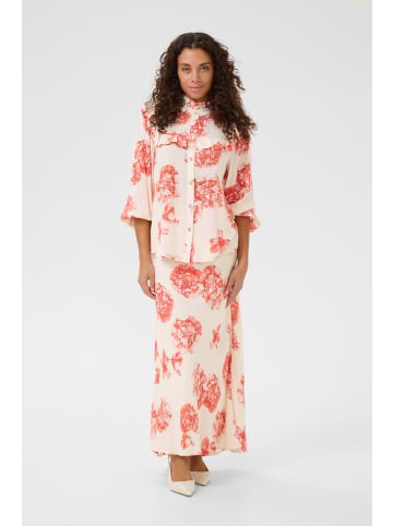 CULTURE Langarm-Hemd CUalexa Relaxed fit in Offwhite/Red Flower