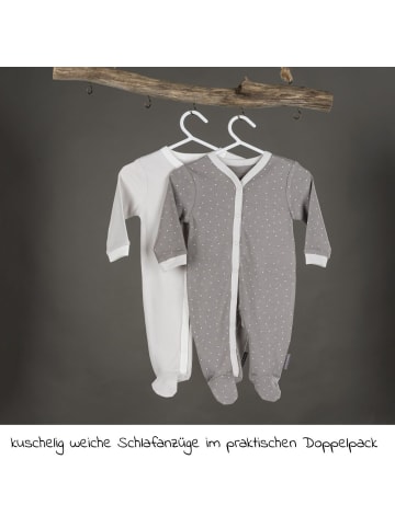LaLoona Schlafanzug 2er Pack Strampler Pyjama Einteiler - Grau in grau