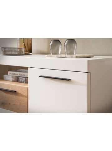 Furn.Design Sideboard weiß matt, Evoke Eiche, Kommode 205 cm, Soft-Close-Funktion