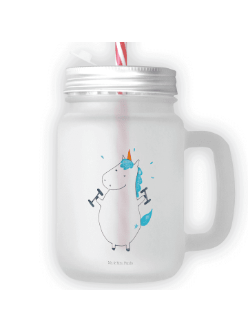 Mr. & Mrs. Panda Glas Einhorn Fitness ohne Spruch in Transparent