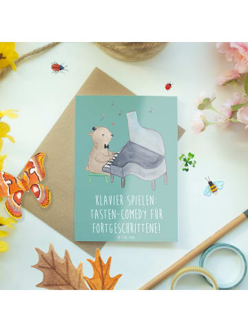 Mr. & Mrs. Panda valentinstagskarte Klavier Tasten mit Spruch in Meeresbrise