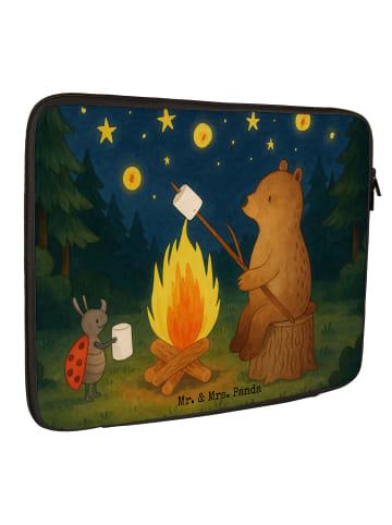 Mr. & Mrs. Panda Laptop Tasche Bär & Marienkäfer Lagerfeuer Desi... in Weiß