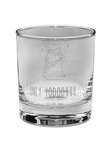 Mr. & Mrs. Panda Whiskey Glas Bär Gitarre mit Spruch in Transparent