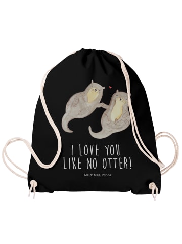Mr. & Mrs. Panda wander rucksack Otter Hände halten mit Spruch in Schwarz