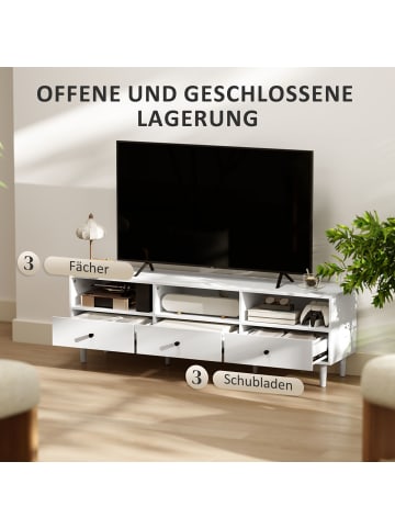 HOMCOM TV Schrank in Weiß 140L x 34B x 45H cm