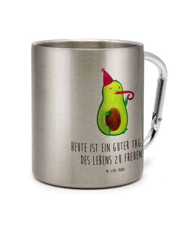 Mr. & Mrs. Panda Thermotasse Avocado Feier mit Spruch in Silber