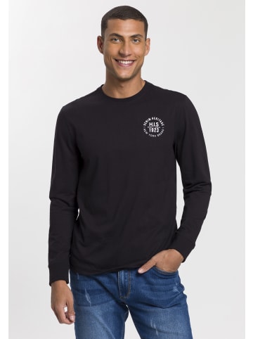 H.I.S. Langarmshirt in schwarz, weiß