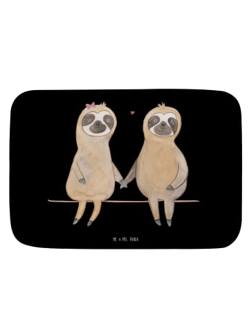 Mr. & Mrs. Panda Badteppich Faultier Pärchen ohne Spruch in Schwarz