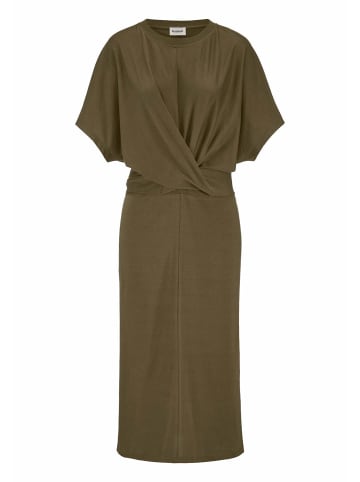 Hessnatur Jersey Kleid Midi in goldoliv