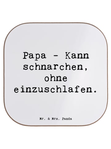 Mr. & Mrs. Panda Untersetzer Papa Schnarchen mit Spruch in Weiß